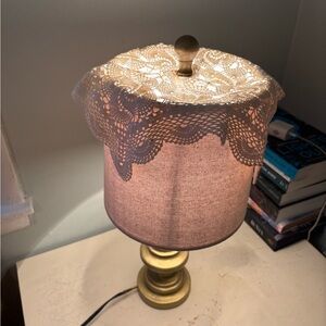 2 side lamps with lace cover